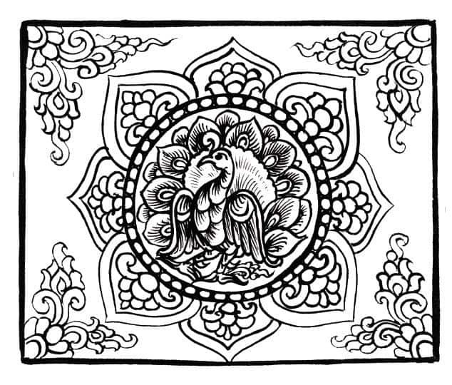 PRINTABLE COLORING PAGES FOR ADULTS: 7 Asian traditional art adult ...
